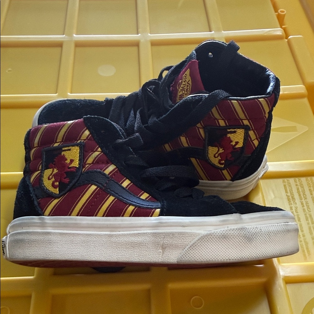 Vans Black and Red High-Top Sneakers